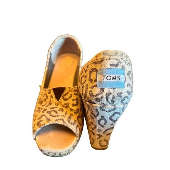 Tom's Leopard Print Wedges‎ Women's Size 7 - Picture 2 of 6